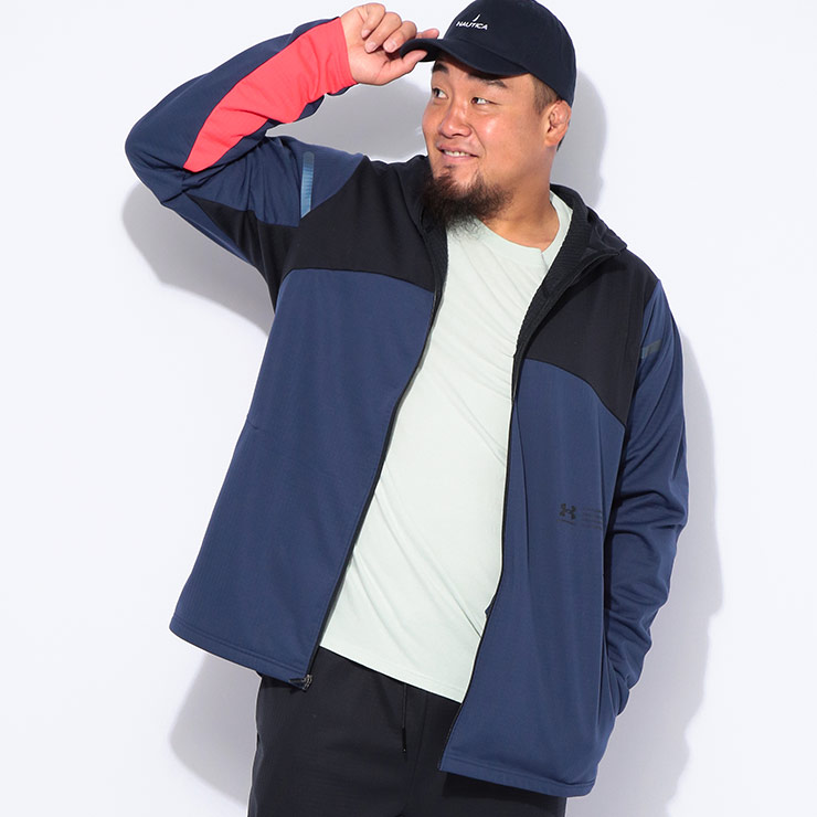 UNDER ARMOUR アンダーアーマー FITTED STORM ウインターニット 3レイヤー フルジップ フーディー パーカー 6007393 大きいサイズ メンズ アウター ブルゾン トラックジャケット ナイロン スポーツ|メンズショップ サカゼン