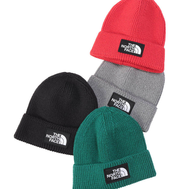 THE NORTH FACE (ザ ノースフェイス) ロゴワッペン ニットキャップ LOGO BOX CUFFED BEANIE NF0A8CHED22 大きいサイズ メンズ キャップ 帽子 ニット帽 ビーニー 秋 冬