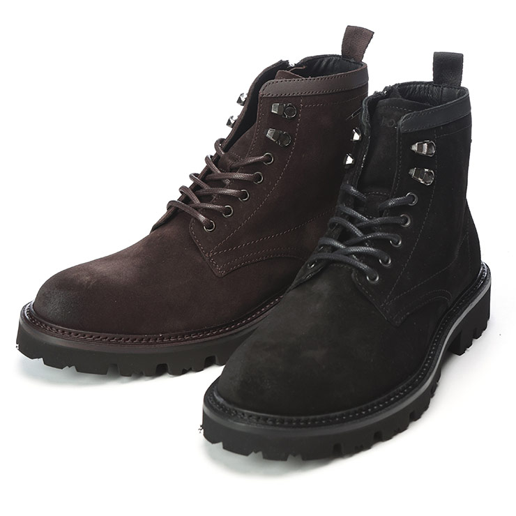 ヒューゴボス ブーツ メンズ HUGO BOSS スエード レザー レースアップ ショート ブーツ HB50552568 ブランド シューズ 靴 ブラック ブラウン｜メンズショップ サカゼン