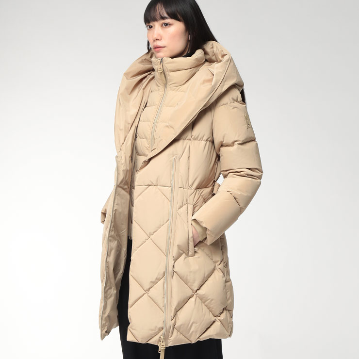 マッカージュ ダウン コート レディース MACKAGE ロング丈 フード ウエストベルト フルジップ ダウンコート AYUMI MKGLAYUMI5 ブランド アウター