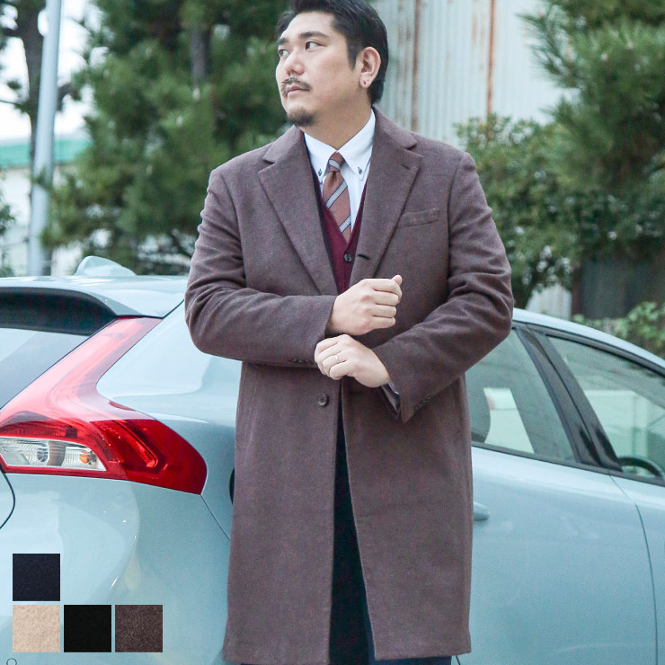 B＆T CLUB (ビーアンドティークラブ) PIACENZA カシミヤ100％ シングル チェスターコート 636345625A66499 大きいサイズ メンズ アウター コート ビジネス フォーマル カシミヤ 秋 冬