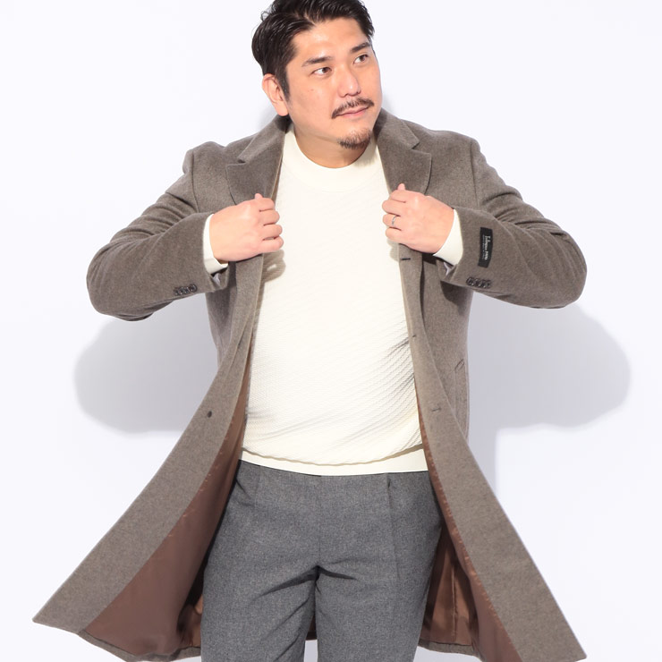B＆T CLUB (ビーアンドティークラブ) TOLLEGNO カシミヤ100％ シングル チェスターコート 6363656D25A6599 大きいサイズ メンズ アウター コート ビジネス フォーマル カシミヤ 秋 冬 60,440円