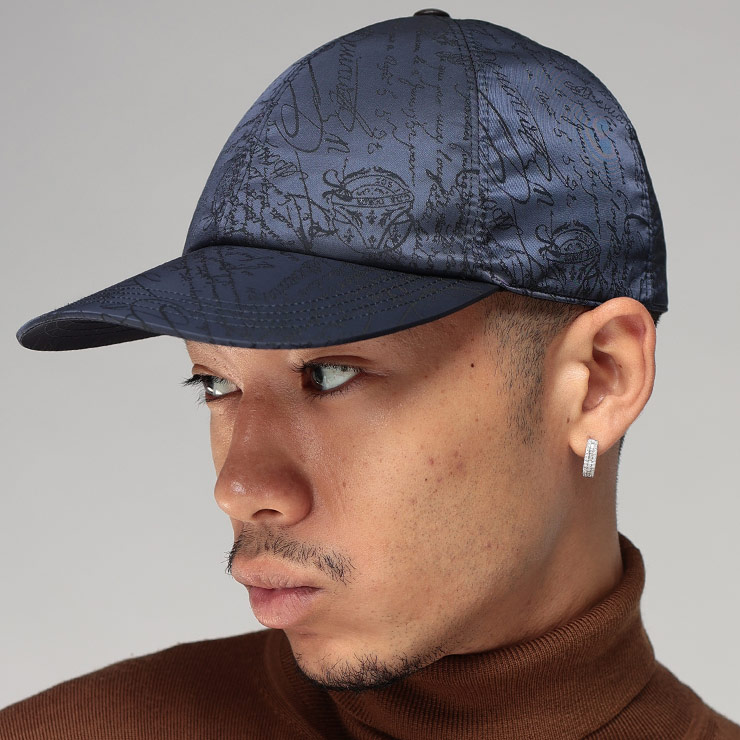 ベルルッティ キャップ メンズ BERLUTI 総柄 スクリット ナイロン ベースボールキャップ BRT29CA47 ブランド 帽子 パープル プレゼント ギフト|メンズショップ サカゼン