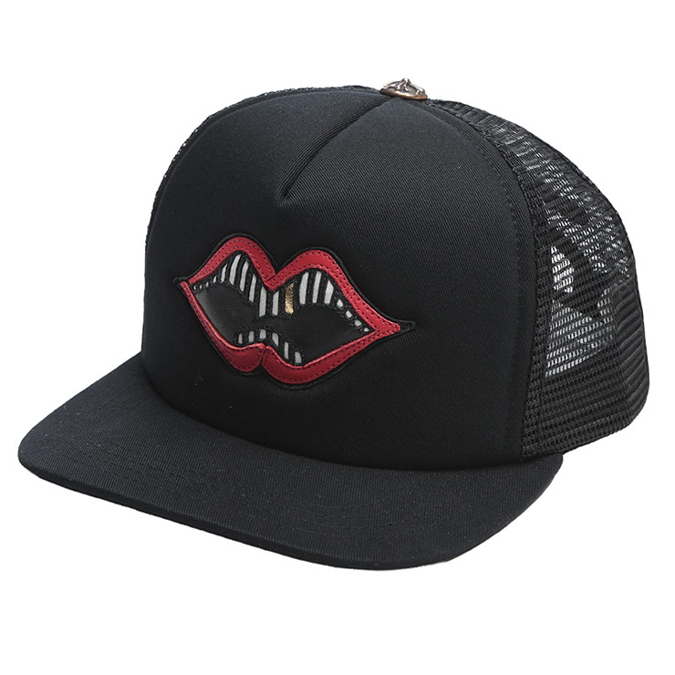 クロムハーツ キャップ メンズ Chrome Hearts ロゴ チョンパー レザー ワッペン ハーフメッシュ ベースボール キャップ CHCAP5 ブランド 帽子 ブラック プレゼント ギフト