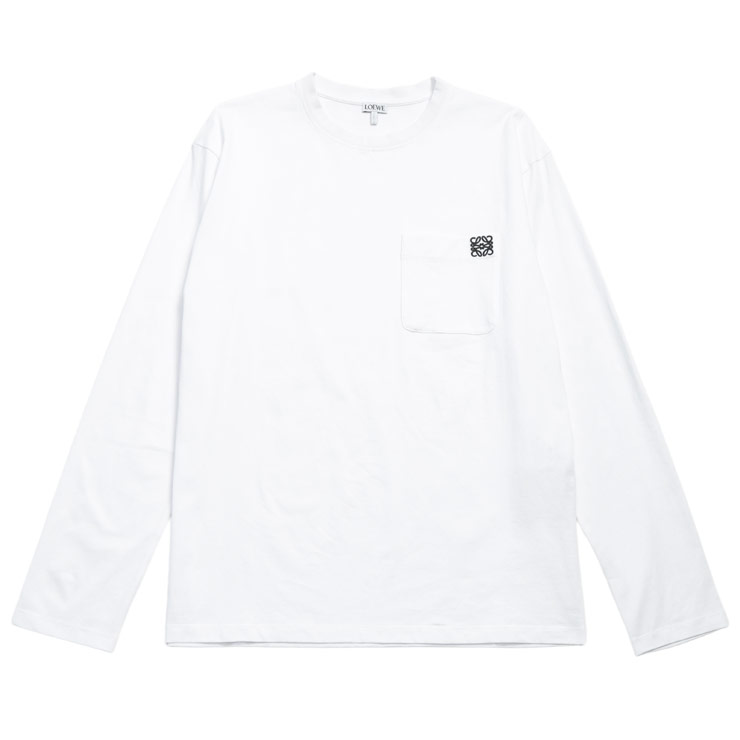 ロエベ ロンT メンズ LOEWE ロゴ ワンポイント ポケット コットン 長袖 Tシャツ LEH526Y24J04 ブランド トップス ホワイト｜メンズショップ サカゼン