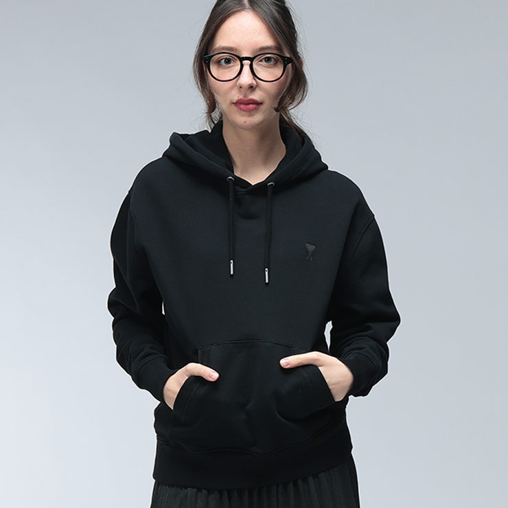 アミパリス ブラックパーカー AMI Alexandre Mattiussi ami paris アミパリス パーカー AMI DE COEUR