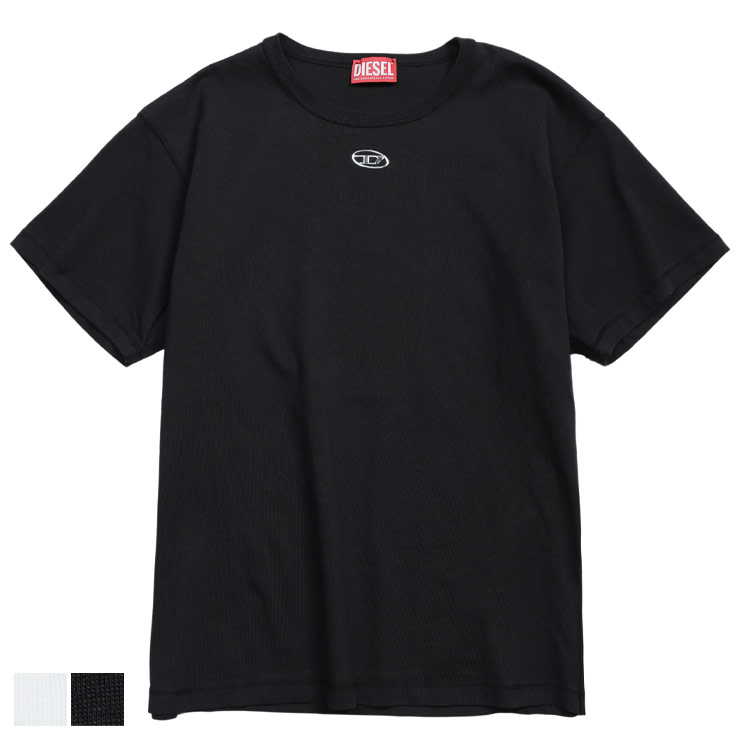 ディーゼル Tシャツ レディース DIESEL ロゴ オーバルD クルーネック コットン 半袖 Tシャツ t-normy-od-s1 DSLA203990JMBB ブランド トップス ブラック|メンズショップ サカゼン