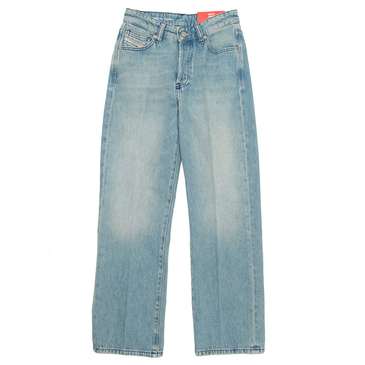 ディーゼル デニムパンツ レディース DIESEL ボタンフライ ストレート デニム パンツ 1971 D-SENT DSLA214520BEBF ブランド ボトムス サックス｜メンズショップ サカゼン