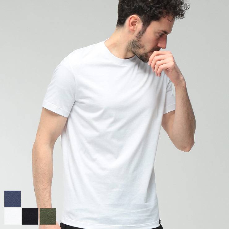ディースクエアード メンズ Tシャツ 半袖 DSQUARED2 無地 クルーネック コットン アンダー Tシャツ インナー カットソー D2D9X3C6290 ブランド トップス ホワイト ブラック カーキ ネイビー