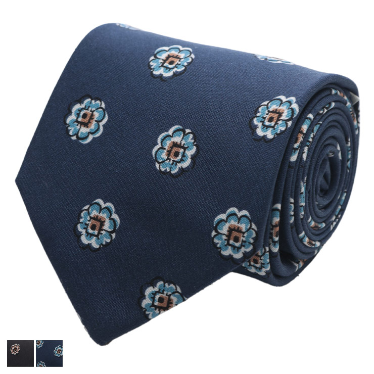 ラルディーニ メンズ ネクタイ LARDINI シルク100％ 花柄 小紋 プリント ネクタイ LDCRC8PA66152 ブランド ネクタイ ブラック ネイビー プレゼント ギフト｜メンズショップ サカゼン