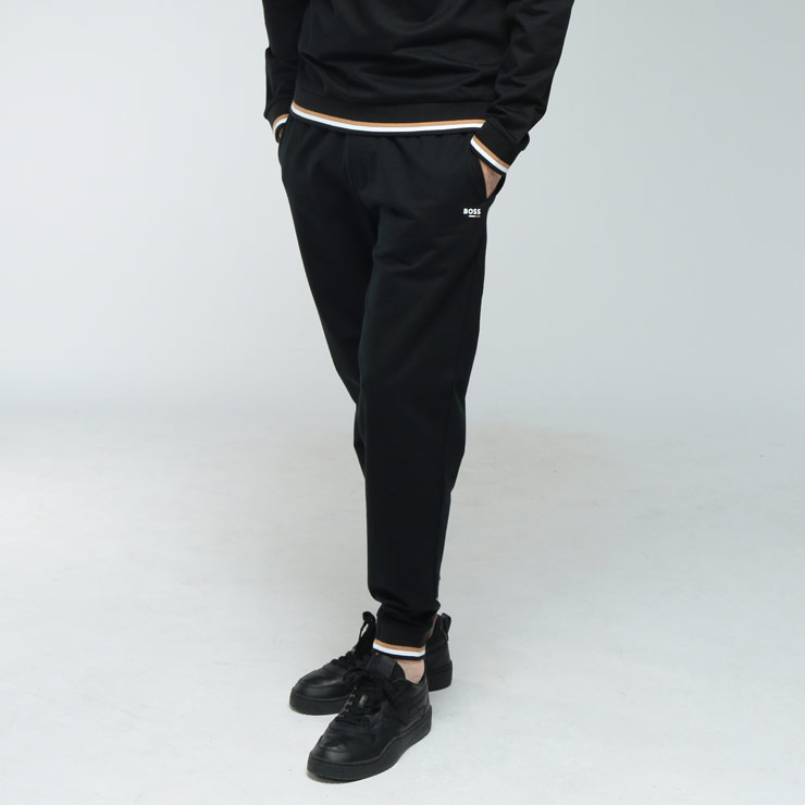 ヒューゴボス メンズ パンツ HUGO BOSS ロゴ リブライン スウェット パンツ HBU50554830 ブランド ボトムス セットアップ可 ブラック｜メンズショップ サカゼン