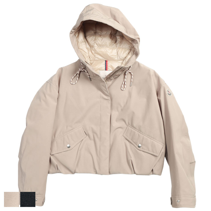 モンクレール レディース ダウンジャケット MONCLER ロゴ クロップド パーカー ライトダウン EUCALYPTUS ユーカリプタス MCLEUCALYPTUS6 ブランド アウター ベージュ ネイビー