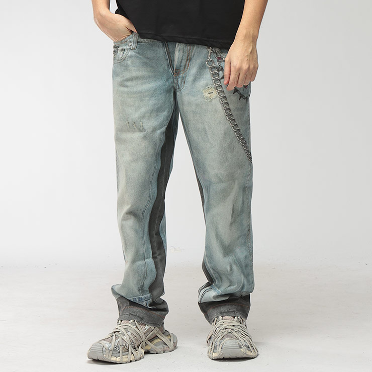 ヴェルサーチェ ジーンズ クチュール VERSACE JEANS COUTURE メンズ ジーンズ トロンプルイユ ジップフライ デニム パンツ VC80GAB5RP ブランド ボトムス ロングパンツ プリント