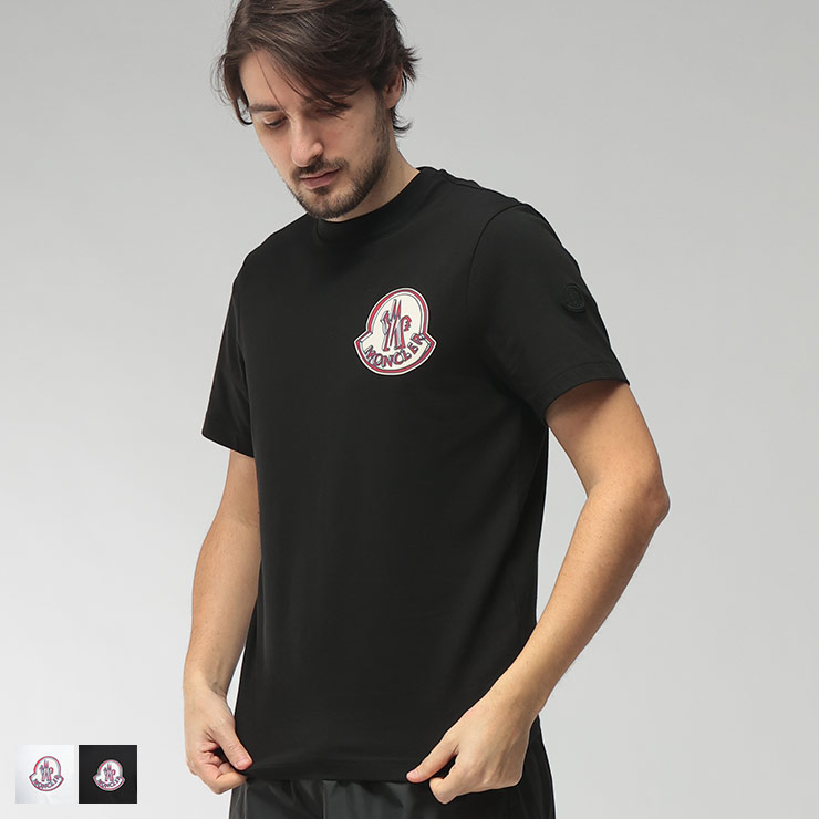 モンクレール MONCLER メンズ Tシャツ 半袖 ワッペンプリント クルーネック カットソー MC8C0003489B8U ブランド トップス コットン プリント 春 夏