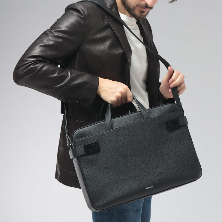 サルヴァトーレフェラガモ Salvatore Ferragamo メンズ ブリーフバッグ 2WAY ガンチーニ カーフレザー ビジネスバッグ FG241652 ブランド 鞄 ビジネス トート ショルダー 通勤 レザー｜メンズショップ サカゼン