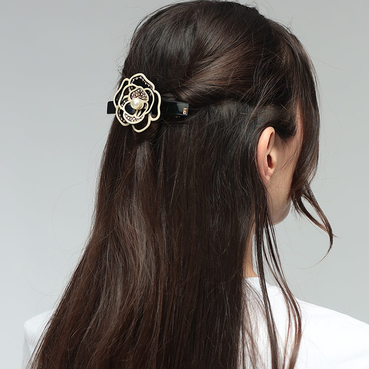 アレクサンドル ドゥ パリ ALEXANDRE DE PARIS レディース バレッタ ADPAA818493スワロフスキー カメリア ヘアクリップ ブランド アクセサリー ヘアピン ヘアアクセ ギフト プレゼント｜メンズショップ サカゼン