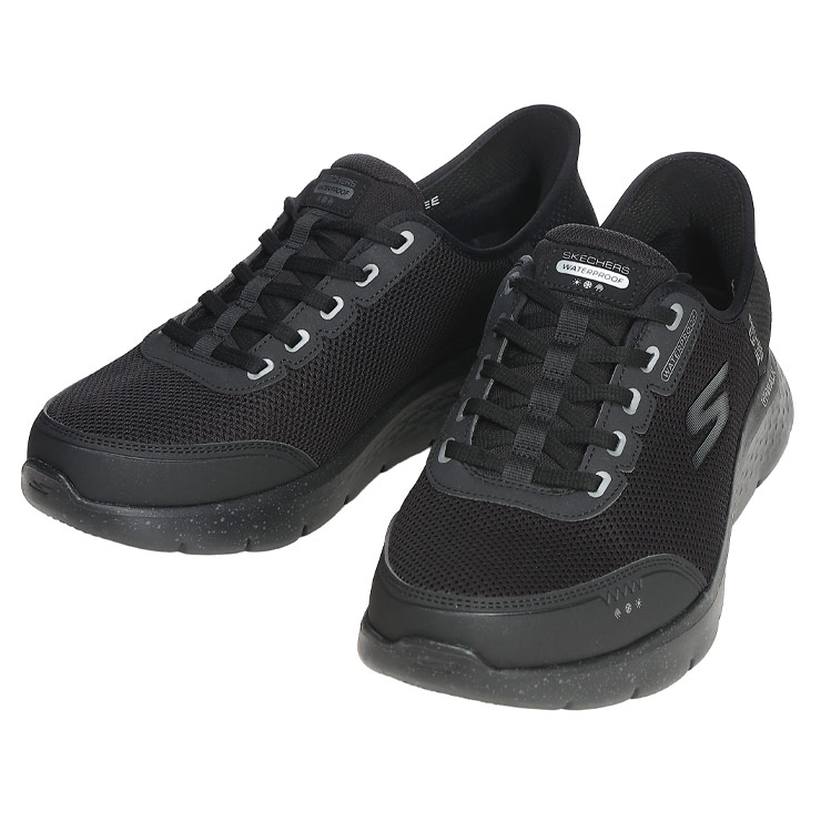 スニーカー メンズ 大きいサイズ スリップインズ ウォータープルーフ GO WALK FLEX ローカットスニーカー EXTRA WIDEFIT 靴 ローカット ハンズフリー スリッポン SKECHERS スケッチャーズ 216330WWBBK｜メンズショップ サカゼン