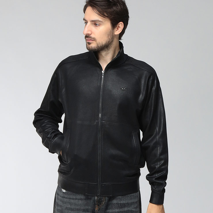 ディーゼル メンズ ジップ トレーナー DIESEL ワンポイント メタル オーバルD コーディング フルジップ スウェット DSA226310NJCD ブランド トップス トレーナー シンプル 裏毛 秋 冬｜メンズショップ サカゼン