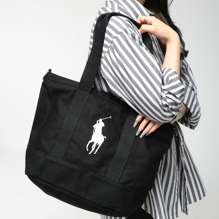ポロラルフローレン レディース トートバッグ POLO RALPH LAUREN BIGポニー 2WAY ショルダーバッグ RLL9AR023 ブランド 鞄 バッグ ジップ コットン 肩掛け｜メンズショップ サカゼン