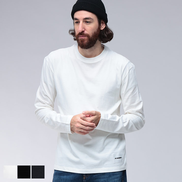 ジルサンダー JIL SANDER ワンポイント クルーネック 長袖 Tシャツ JLGC0002JTN254 ブランド メンズ 男性 トップス Tシャツ ロンT コットン シンプル|メンズショップ サカゼン