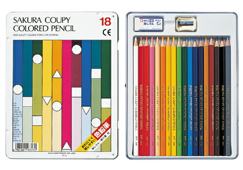 楽天市場】サクラクレパス クーピー色鉛筆 18色 缶入り PFY18 【名入れ