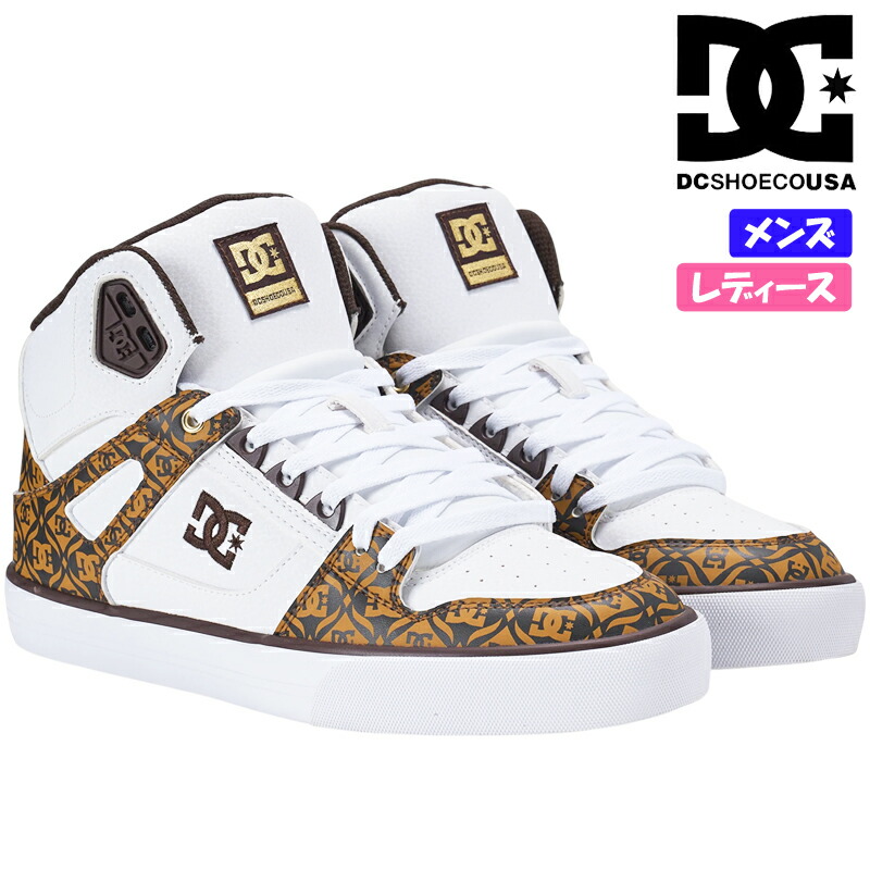 DC SHOES ディーシー PURE HIGH-TOP SE SN レディース メンズ ユニ一発やる ハイカットスニーカー 紐靴 表どおり 心地よい スケボーシューズ モノグラム柄 2026年春夏ひな形 ピュアハイトップ 白いこと/赤銅色(WBG) DM261303