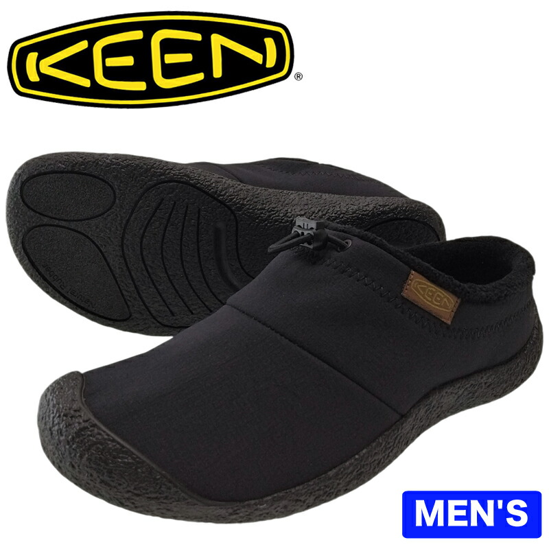 KEEN キーン Howser3 Slide ハウザー3 スライド 1029441 メンズ リラックスシューズ Black/Black Recycled クロッグデザイン ルームシューズ キャンプシューズ アウトドア 屋内外兼用 普段履き オフィス履き 室内 定番モデル