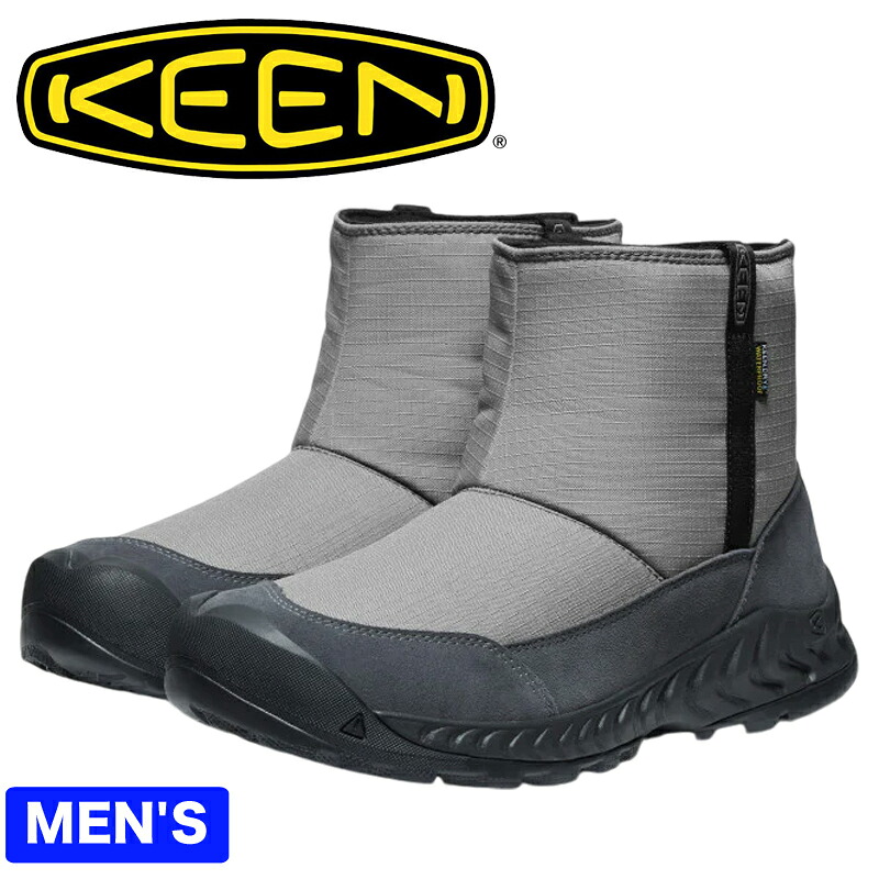 KEEN キーン HOOD NXIS PULL ON WP フッドネクシス プルオン ウォータープルーフ 1029485 メンズ スリップオンスノーブーツ ウィンターブーツ Steel Grey/Magnet グレー ブラック 雪用 防寒 防水 保温 防滑 ショートブーツ パフブーツ 半額以下セール特価