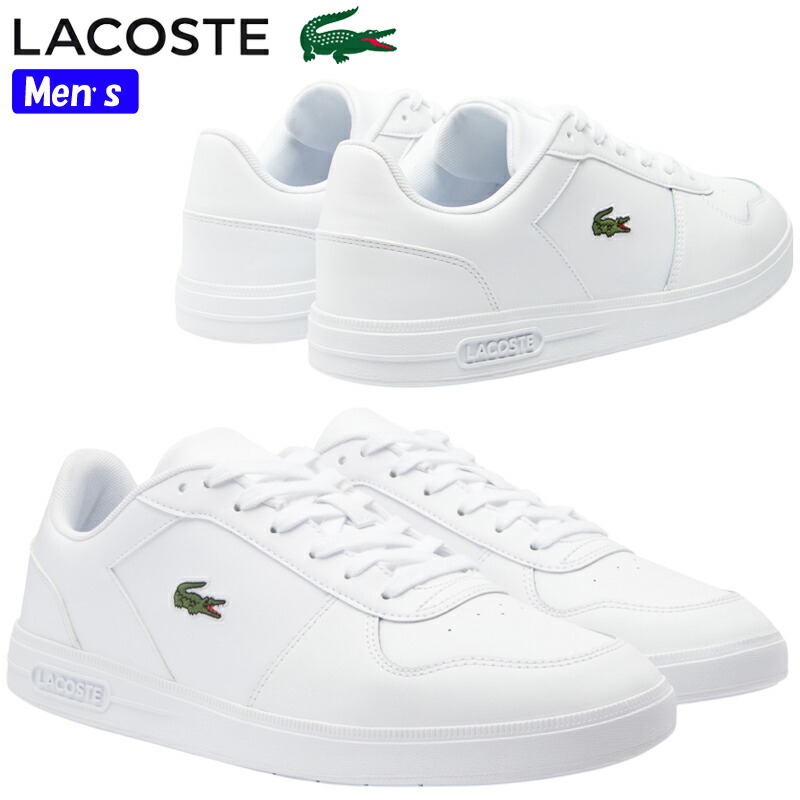 LACOSTE ラコステ T-BASE 224 1 SMA メンズ ローカットスニーカー 48SMA0114 白いこと/白いこと(21G) 運動競技心地よい WHITE 紐靴 スピード競技脹れ上がる 普段履き スポーティ 御茶軍事基地