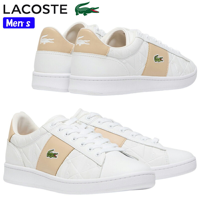 LACOSTE ラコステ CARNABY SET 1252 APAC SMA メンズ ローカットスニーカー 49SMA0219 白いこと/ベージュ(2J8) 運動競技心地好い スムースレザー 厚地の外套系 紐靴 スピード競技引き上げる 普段履き カーナビー スポーティ