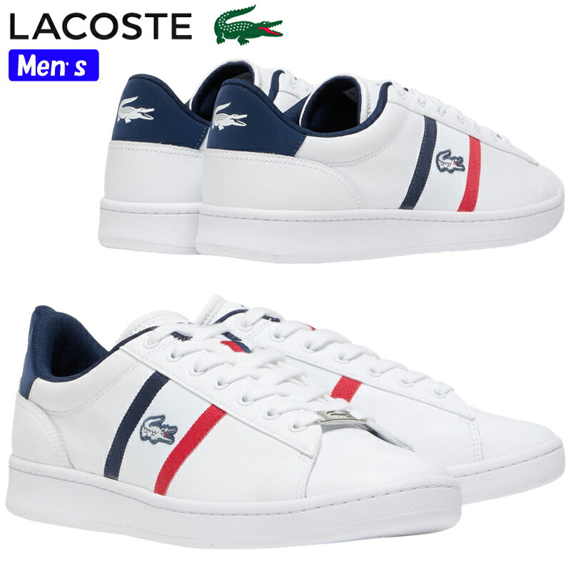 LACOSTE ラコステ CARNABY SETCGR1251 AP SMA メンズ ローカットスニーカー 49SMA0309 白いこと/米国海軍(407) 運動競技心地好い スムースレザー 厚地の外套系 紐靴 スピード競技引き上げる 普段履き カーナビー スポーティ