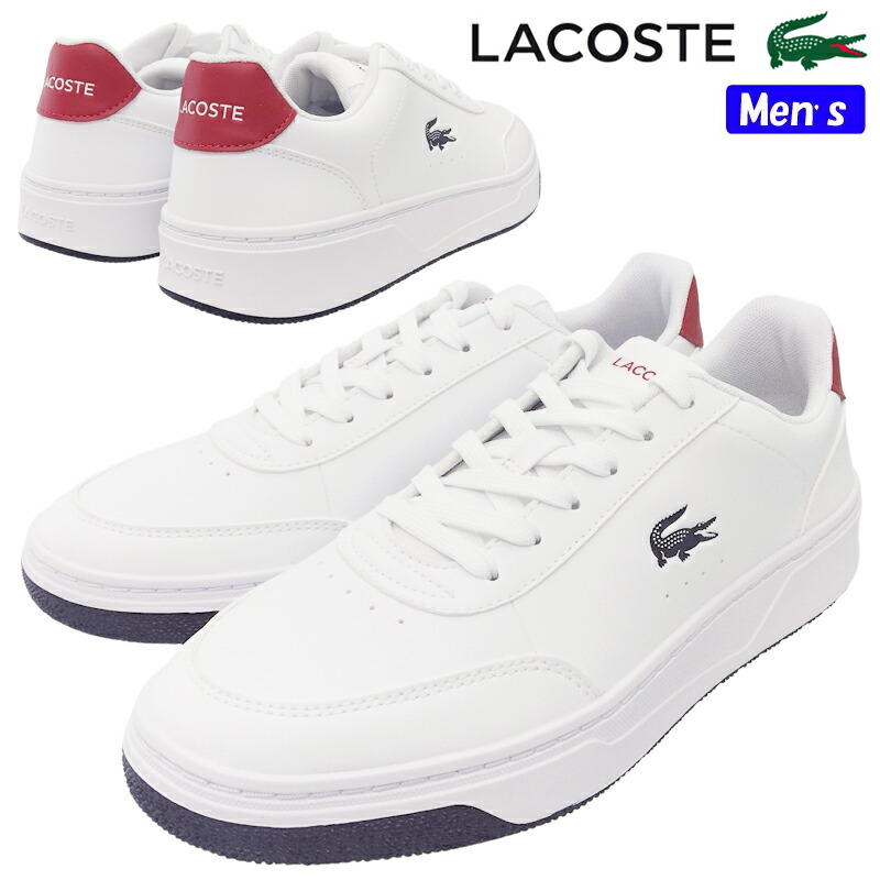 LACOSTE ラコステ COURT PRO 225 2 SMA メンズ ローカットスニーカー 50SMA0074 白いこと/米国海軍/赤いこと(407) 心地好い 合皮 WHITE 紐靴 スピード競技引き上げる 普段履き 分かりやすい