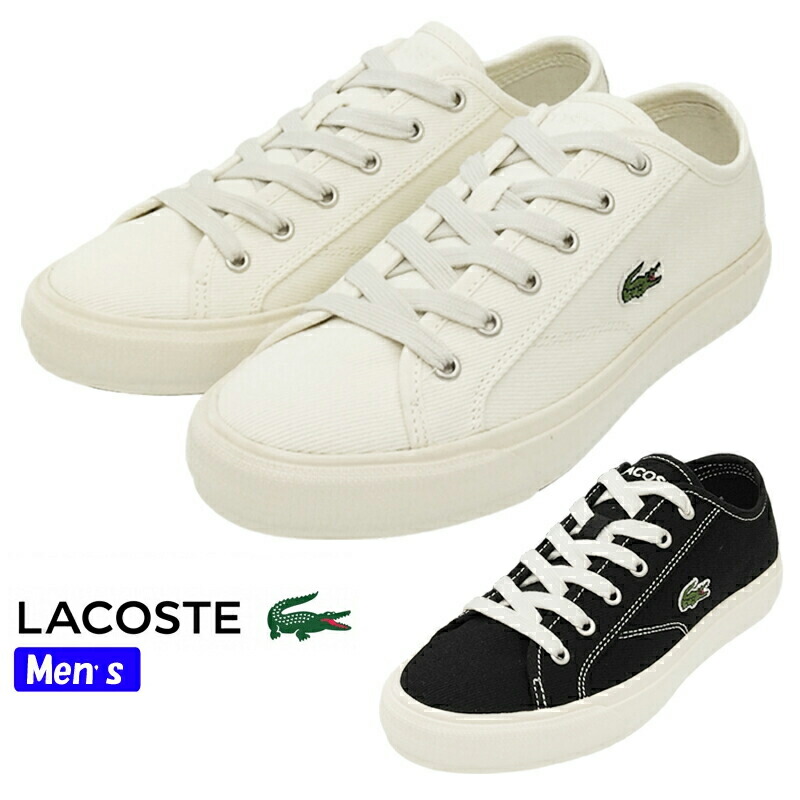 LACOSTE ラコステ BACKCOURT 124 1 CMA メンズ ローカットスニーカー 47CMA0005 象牙色/象牙色(18C) 黒いこと/象牙色(454) 運動競技心地よい 帆布 紐靴 スピード競技繰り上げる 普段履き 心地よいシューズ スポーティ