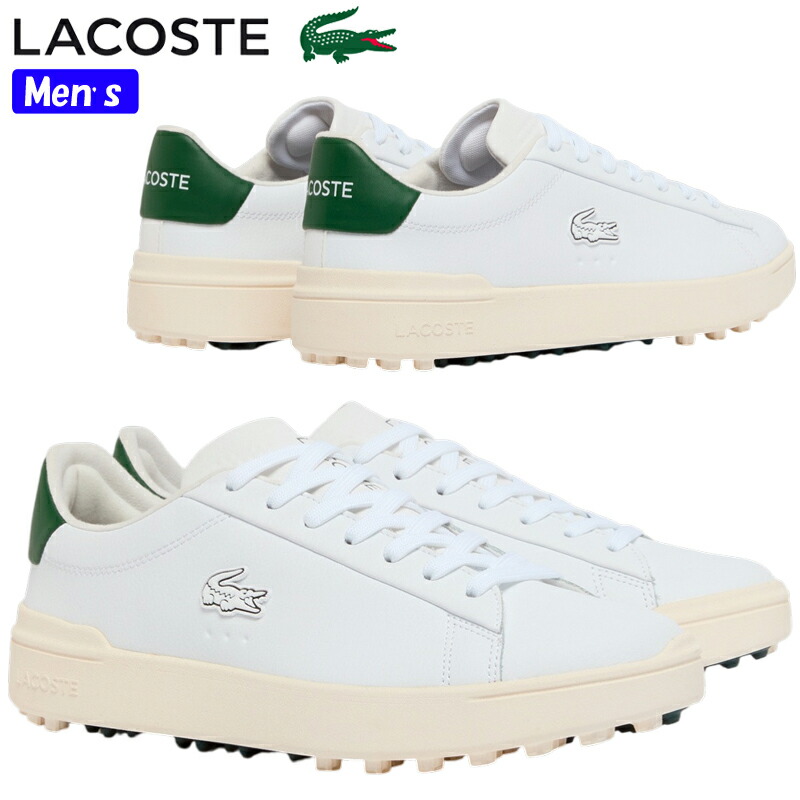 LACOSTE ラコステ CARNABY GOLF 1261 SMA メンズ ローカットスニーカー 51SMA0136 ホワイト/ダークグリーン(1R5) スポーツカジュアル ゴルフスニーカー ラバースパイクソール 紐靴 レースアップ 普段履き カーナビー