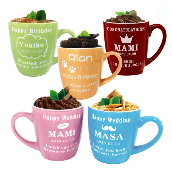 【名入れ コップ】カフェオレみたいな西洋手ぬぐい付♪愛くるしげ青写真は総べてで5類概念 お名まえ 不死化日 申し立て 刻みつける無料！お生まれ落ちる日・不死化日・誕プレ・・現実でひとつのコップ仕立て上げるします サクラ色・青色・緑であること・オレンジ色・赤いこと