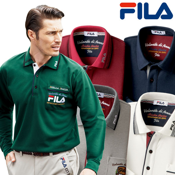 吸汗速乾デザインポロシャツ FILA フィラ さらっと快適 通年 40代 50代 60代 957889 【正規販売店】