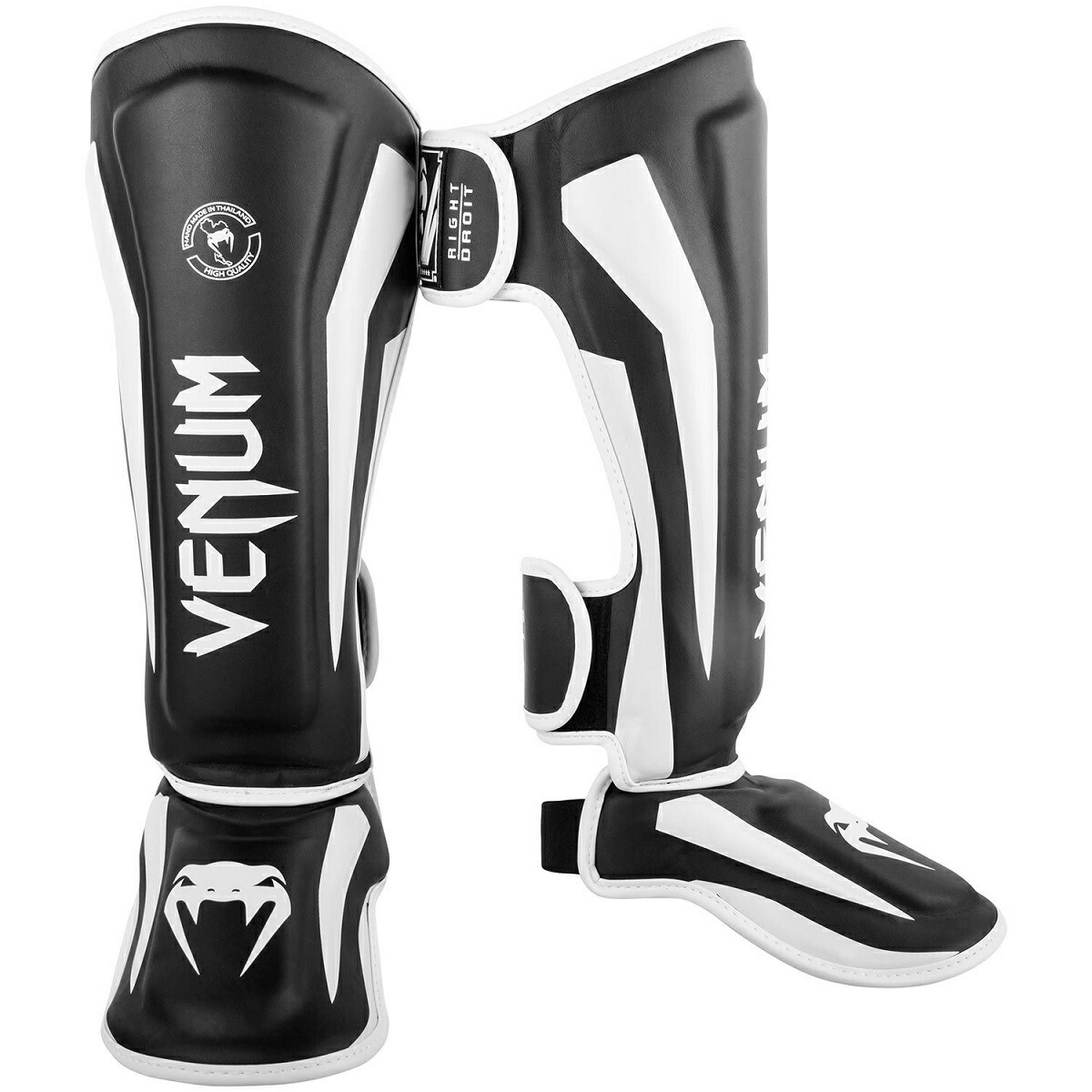 VENUM レッグガード ELITE SHIN GUARDS （ブラック×ホワイト） VENUM-1394-108 //レガース キックボクシング 格闘技 防具 プロテクター 送料無料