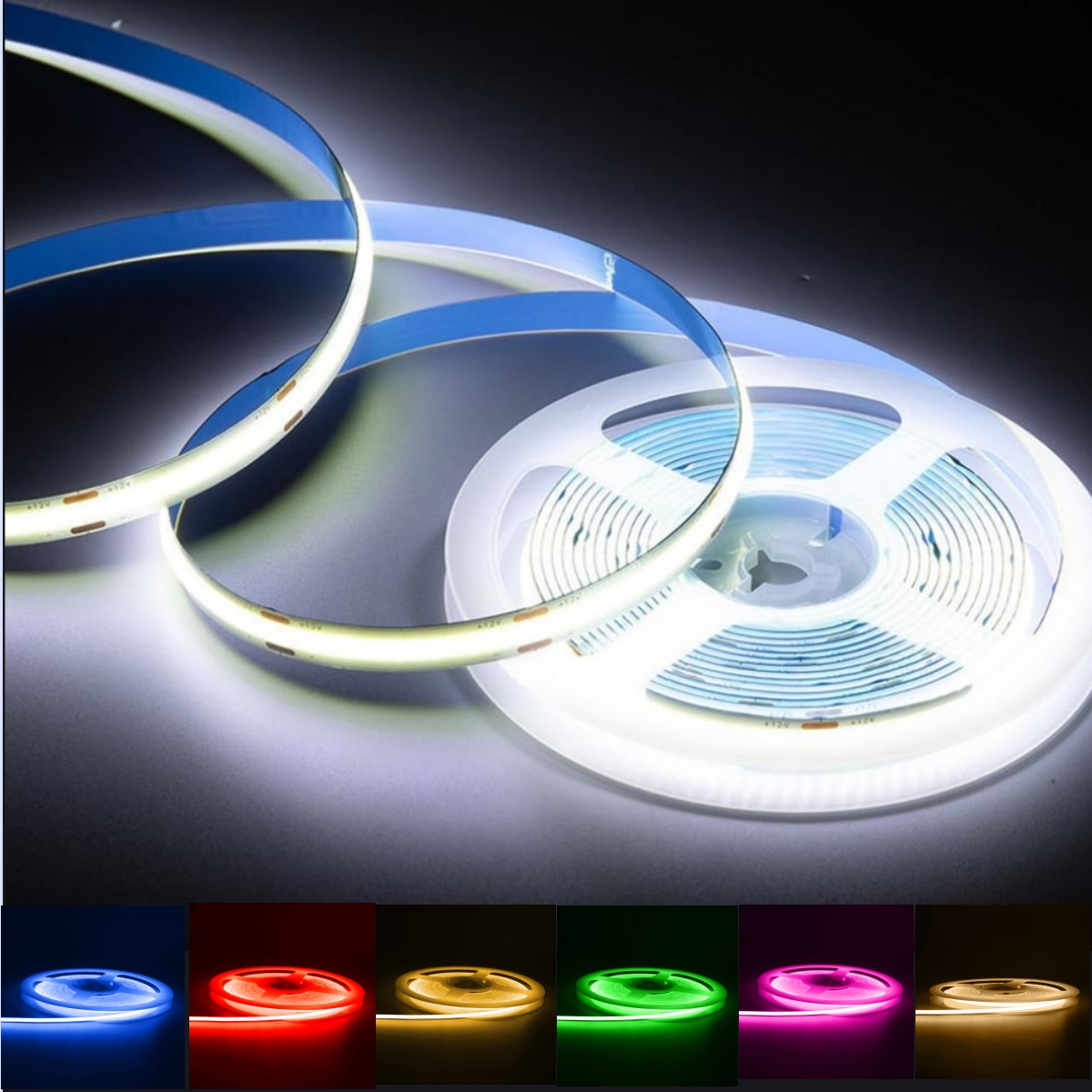 LEDテープライト COB発光 明るい 両面テープ 切断可能 昼白色 10M 楽天市場】超明るい COB テープライト LED 間接照明 ledテープ