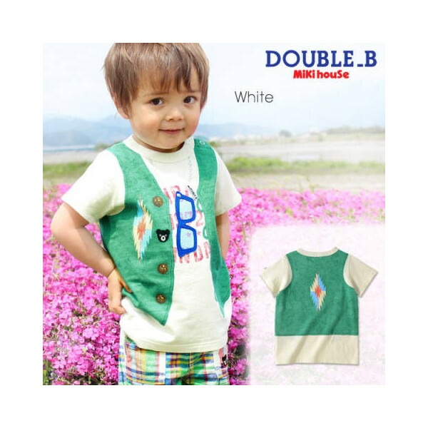 【セール30%OFF】【メール便OK】【DOUBLE B ダブルビー】インディアンベストのだまし絵半袖Ｔシャツ(120cm・130cm)ミキハウス｜RICKY TOWN