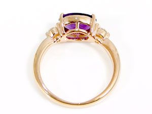 【楽天市場】アメジストリング ダイヤモンド:ピンクゴールドk18 指輪/2月誕生石 アメジスト(バフトップカット)K18pg【送料無料】：MA