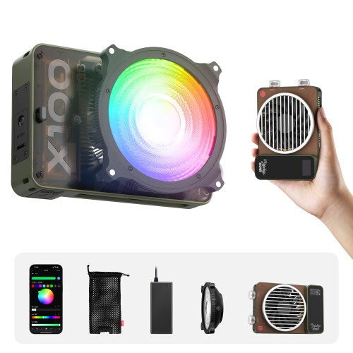 ZHIYUN MOLUS X100 RGB Standard(公式旗艦店) 100W ビデオライト, V2 アップグレード版 プロフェッショナルフォトグラフィー照明, ポータブル 連続出力照明, 2500K～10000K, CRI?95, TLCI?97, 重量わずか38