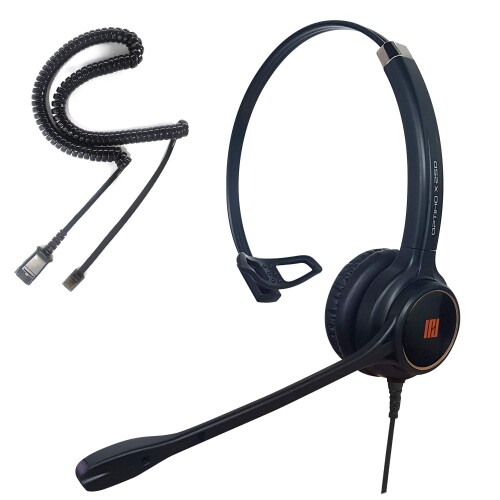 IPD IPH-250 Optimo-X シングル イヤー ノイズ キャンセリング コール センター/オフィス ヘッドセット、U10P ボトム ケーブル付き と互換性があります NEC、NTT、日立、ナカヨ、岩津、東芝、Oki｜まばし商店