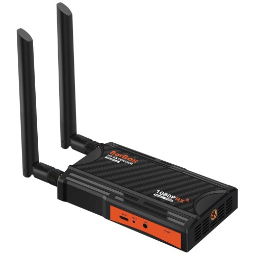 ワイヤレスHDMI エクステンダーレシーバー、2.4/5GフルHD200mサポート1TX最大4RX、DSLRカメラプロジェクター用のHDMIループアウトおよびIRリモートコントロールラップトップチャーチホームオ