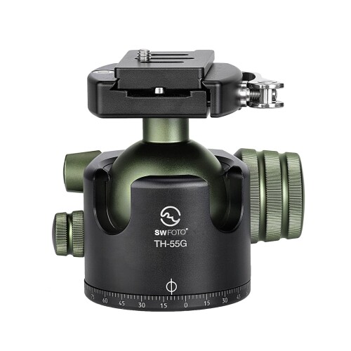 SWFOTO 55mm大型自由雲台レバー アルカスイス互換 耐荷重35 kgアーミーグリーン|まばし商店