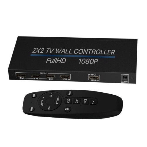 ビデオウォールコントローラー2X2、4K 60サイクル 2x2TVビデオウォールコントローラースクリーンステッチングプロセッサースプライサー2x13x1 1x3 1x2 4x1 1x4なおなお書き4高品位テレビ用固定ディスクビデオスプライサー (1080P)