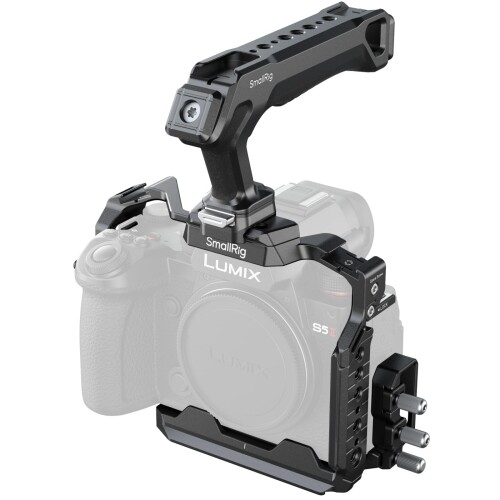 SmallRig カメラケージキット Panasonic G9 II / S5 II / S5 IIX用 NATOいの一番手持ち部分 HDMI \u0026 USB-C用ケーブルクランプ Arca相応うクイックリリースプレート内蔵 1/4\u0027\u0027-20 \u0026 3/8\u0027\u0027-16ねじ釘穴 - 5752