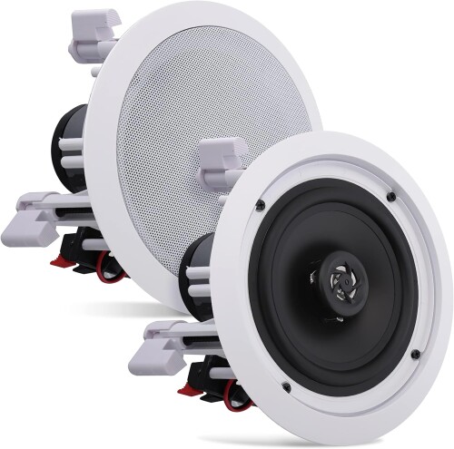 最大出力200W 直径19cm 16オーム 感度88 dB 70Hz-20kHz 引っ掛けて取付けるスプリングキャッチ式 切り抜きテンプレート付 1年間のメーカー保証付（ペア）-PDIC1661RD 6,639円