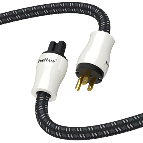 Preffair 10AWG オーディオワット数有線テレビ 純銅OFC 3いの一番 125V/15A acワット数吊りひも IEC320 C13/C15ブ オーディオ用ワット数吊りひも 耐久性 介護ホーム芝居小屋、AV受信システム、力強さ水漉し、アンプリファイアー、響き