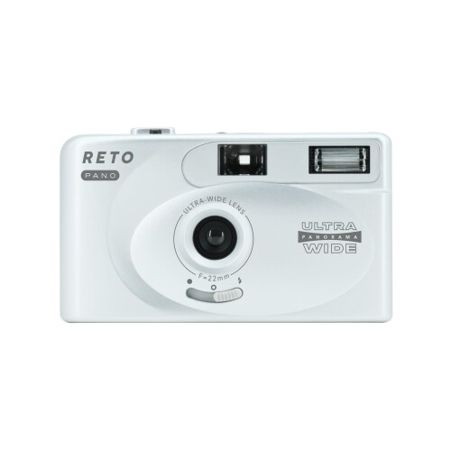 RETO PANO 35mmフィルムカメラ - 22mm広角レンズ、パノラマ、簡単スイッチ、シネマティックモード、レンズカバー、内蔵フラッシュ、再利用可能（フィルムと単4電池は付属していません） ( 7,027円