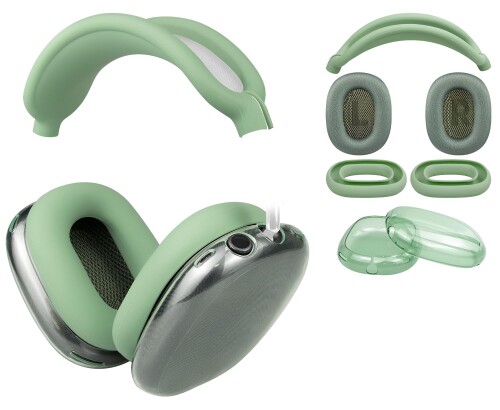 SOULWIT 交換 修理 キット for AirPods Max に対応 メッシュファブリック イヤーパッド + ヘッドバンド カバー ＋ TPU保護ケース ＋ シリコン製イヤーパッドの保護カバー セット 多方面保護 保護